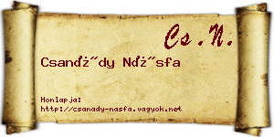 Csanády Násfa névjegykártya